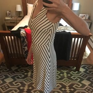 Banana Republic Navy and White Stripe A-Line Dress